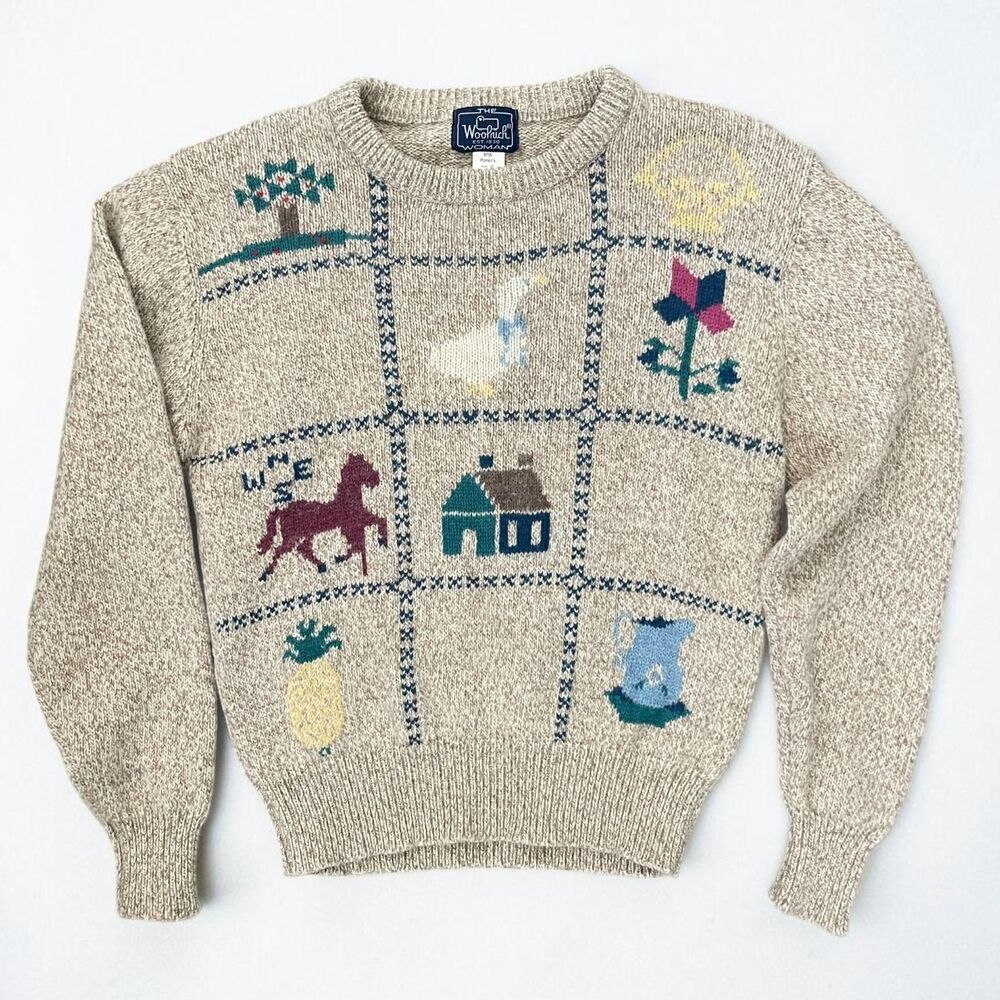 Woolrich Women's Tan and Blue Jumper - Picture 5 of 5